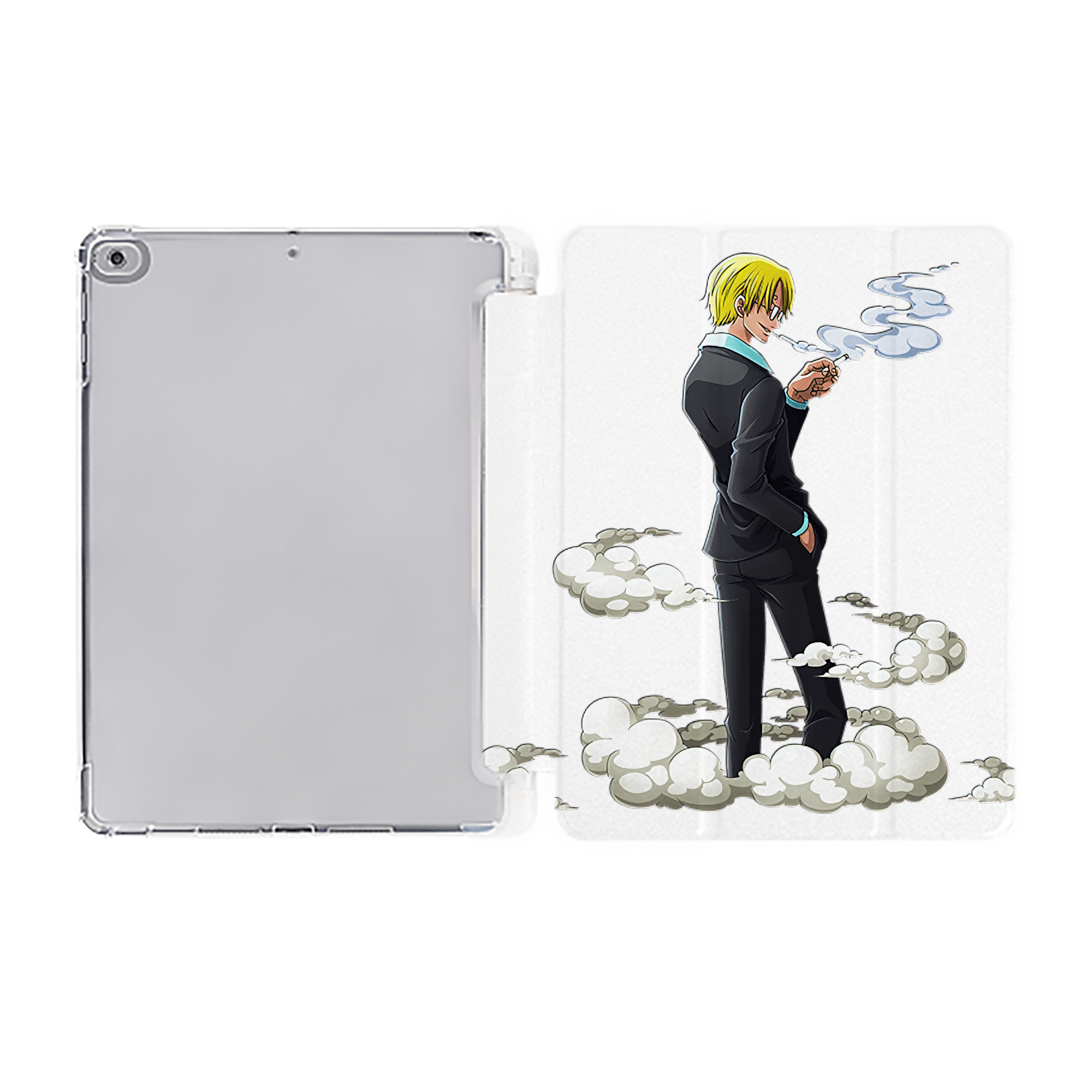（画像用） ワンピース サンジ ONE PIECE Sanji IPad ケース ペン収納付き 三つ折りスタンド PUレザー×シリコン 対応機種9.5/10.5/10.9インチ